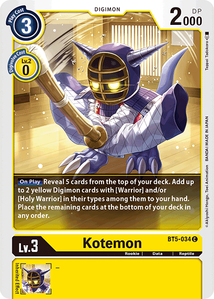 Kotemon [BT5-034] [Battle of Omni] | Tables and Towers