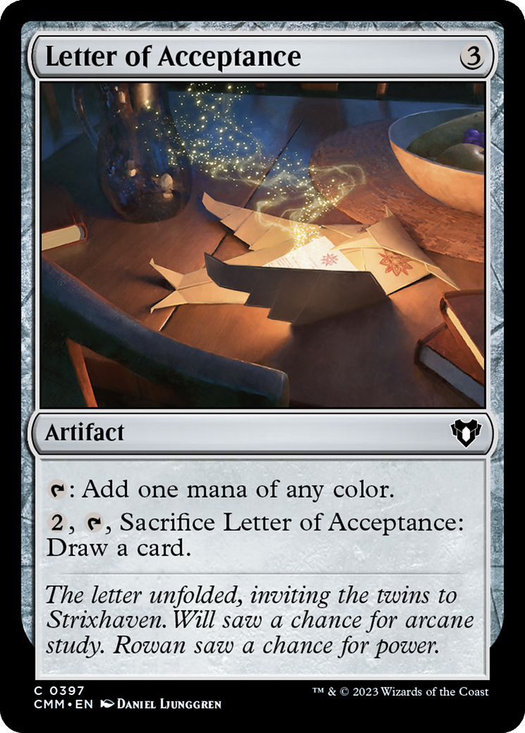 Letter of Acceptance [Commander Masters] | Tables and Towers