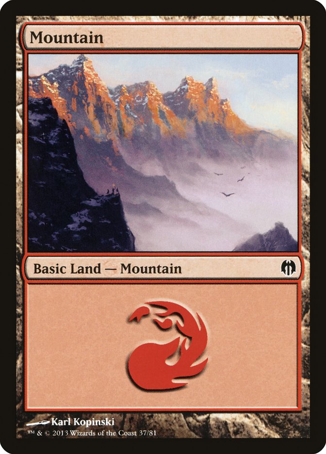 Mountain (37) [Duel Decks: Heroes vs. Monsters] | Tables and Towers