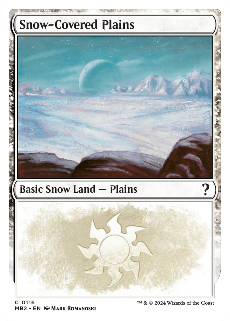 Snow-Covered Plains (White Border) [Mystery Booster 2] | Tables and Towers