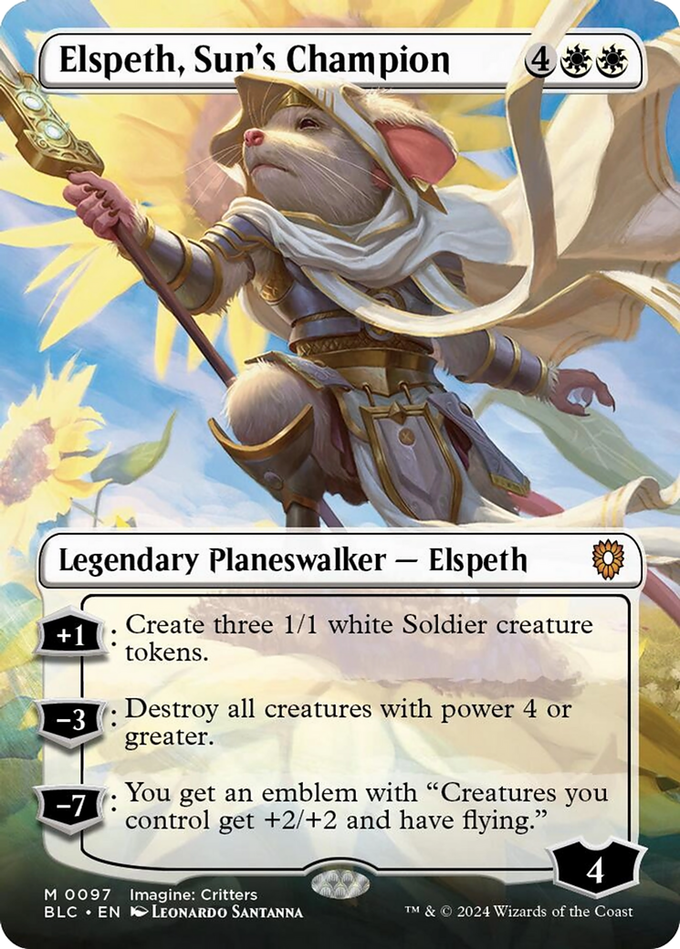 Elspeth, Sun's Champion (Borderless) [Bloomburrow Commander] | Tables and Towers