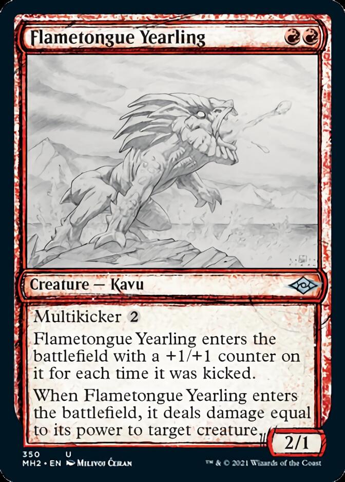 Flametongue Yearling (Sketch) [Modern Horizons 2] | Tables and Towers