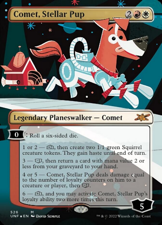 Comet, Stellar Pup (Borderless) (Galaxy Foil) [Unfinity] | Tables and Towers