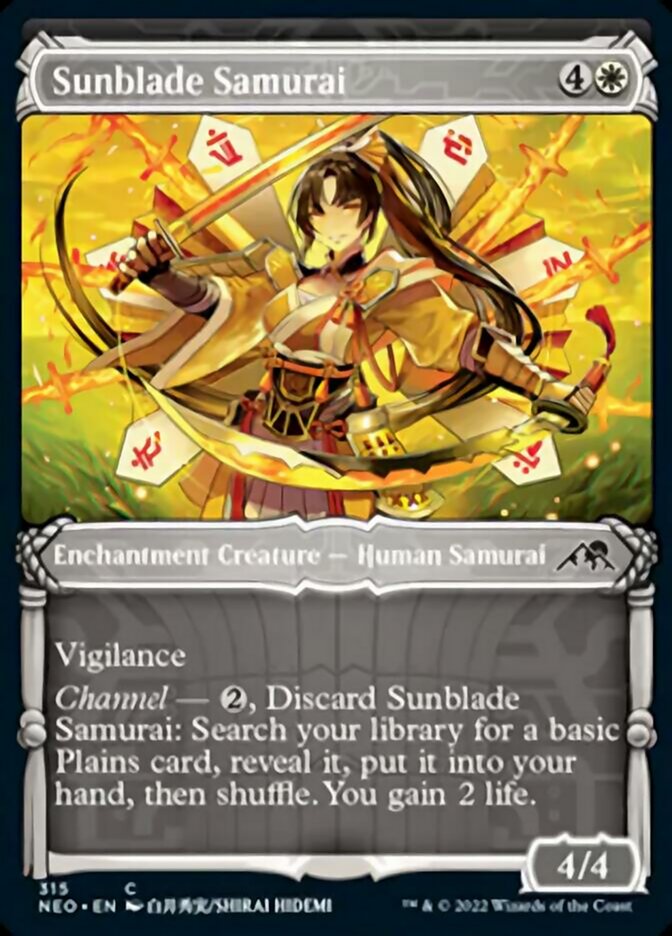 Sunblade Samurai (Showcase Samurai) [Kamigawa: Neon Dynasty] | Tables and Towers