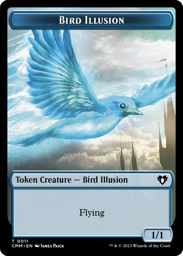 Bird // Bird Illusion Double-Sided Token [Commander Masters Tokens] | Tables and Towers