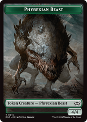 Phyrexian Beast //Manifest Double-Sided Token [Duskmourn: House of Horror Commander Tokens] | Tables and Towers