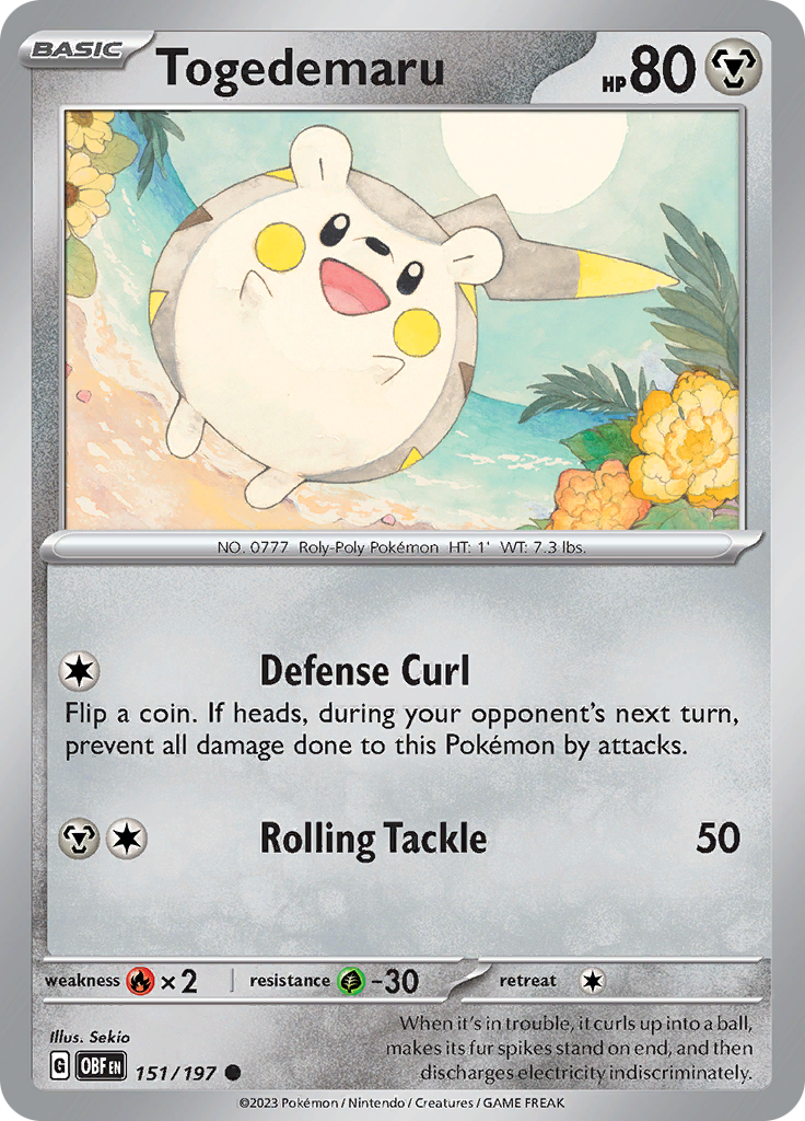 Togedemaru (151/197) [Scarlet & Violet: Obsidian Flames] | Tables and Towers