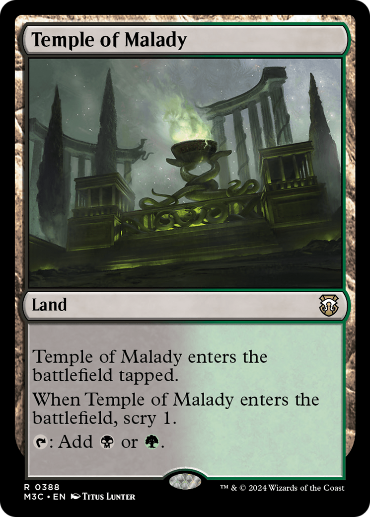 Temple of Malady (Ripple Foil) [Modern Horizons 3 Commander] | Tables and Towers