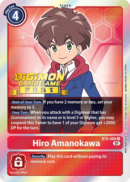 Hiro Amanokawa [BT8-086] (Digimon Card Game Fest 2022) [New Awakening Promos] | Tables and Towers