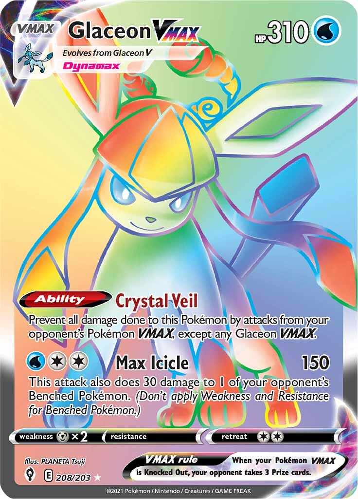 Glaceon VMAX (208/203) [Sword & Shield: Evolving Skies] | Tables and Towers