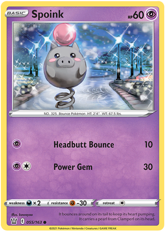 Spoink (055/163) [Sword & Shield: Battle Styles] | Tables and Towers