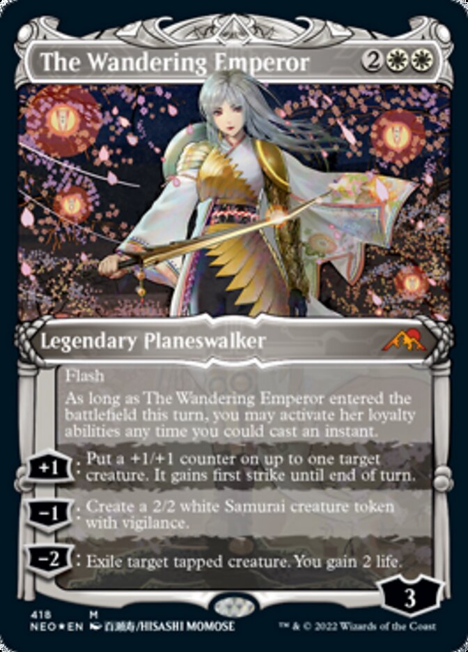 The Wandering Emperor (Showcase) (Foil Etched) [Kamigawa: Neon Dynasty] | Tables and Towers