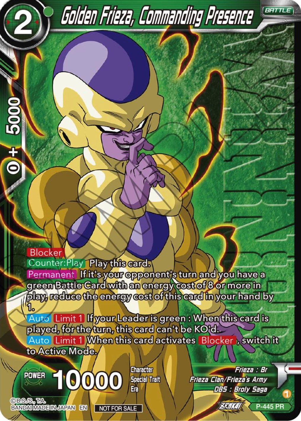 Golden Frieza, Commanding Presence (Winner) (P-445) [Tournament Promotion Cards] | Tables and Towers