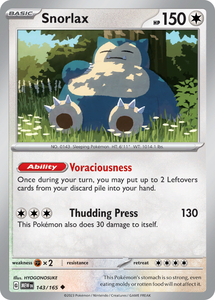 Snorlax (143/165) [Scarlet & Violet: 151] | Tables and Towers