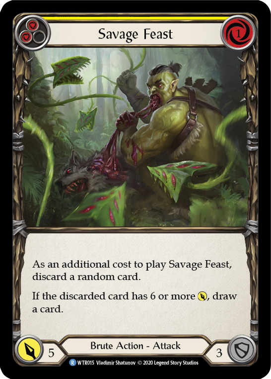 Savage Feast (Yellow) [U-WTR015] (Welcome to Rathe Unlimited)  Unlimited Rainbow Foil | Tables and Towers