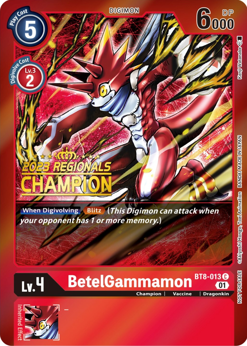 BetelGammamon [BT8-013] (2023 Regionals Champion) [New Awakening Promos] | Tables and Towers