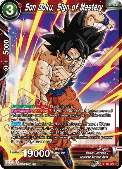 Son Goku, Sign of Mastery (BT16-006) [Realm of the Gods] | Tables and Towers