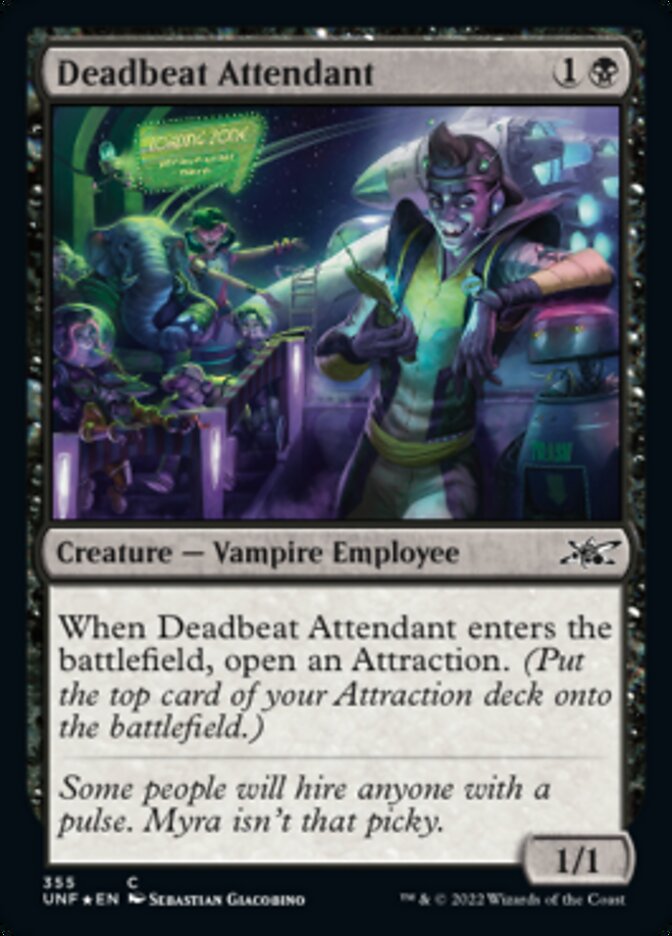 Deadbeat Attendant (Galaxy Foil) [Unfinity] | Tables and Towers