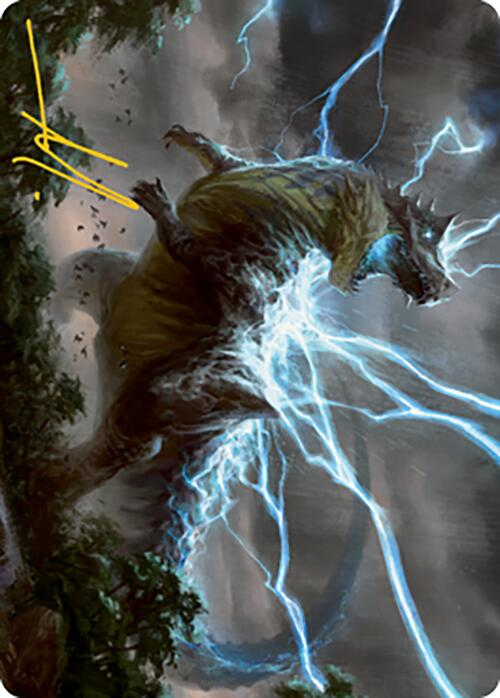 Thrasta, Tempest's Roar Art Card (41) (Gold-Stamped Signature) [Modern Horizons 2 Art Series] | Tables and Towers