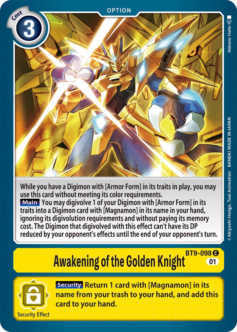 Awakening of the Golden Knight [BT9-098] [X Record] | Tables and Towers