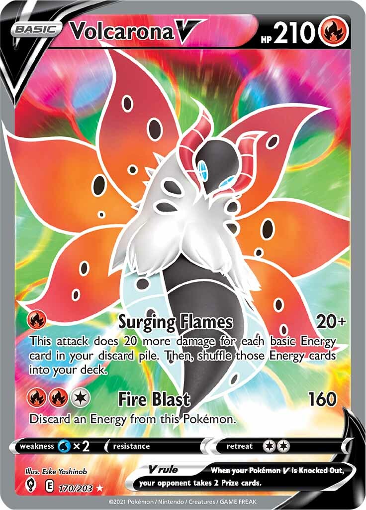 Volcarona V (170/203) [Sword & Shield: Evolving Skies] | Tables and Towers