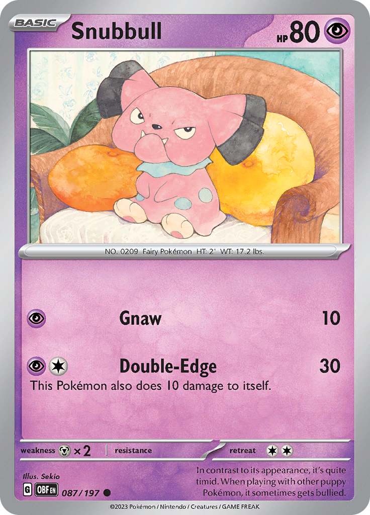 Snubbull (087/197) [Scarlet & Violet: Obsidian Flames] | Tables and Towers