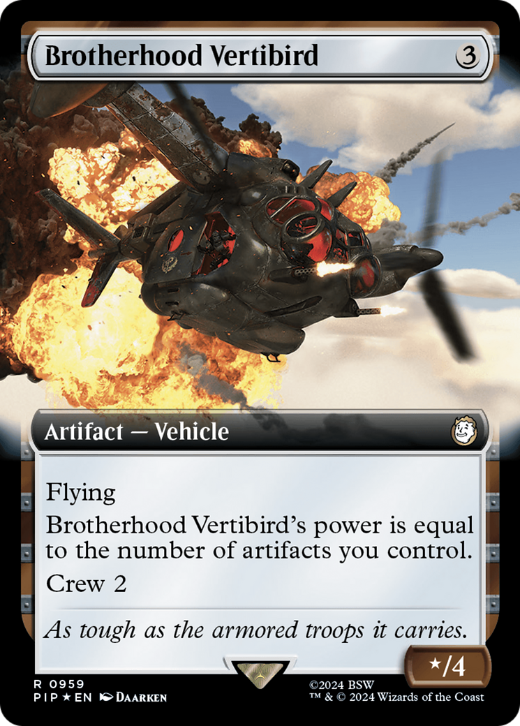 Brotherhood Vertibird (Extended Art) (Surge Foil) [Fallout] | Tables and Towers