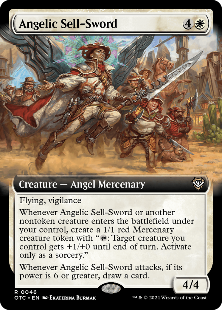 Angelic Sell-Sword (Extended Art) [Outlaws of Thunder Junction Commander] | Tables and Towers