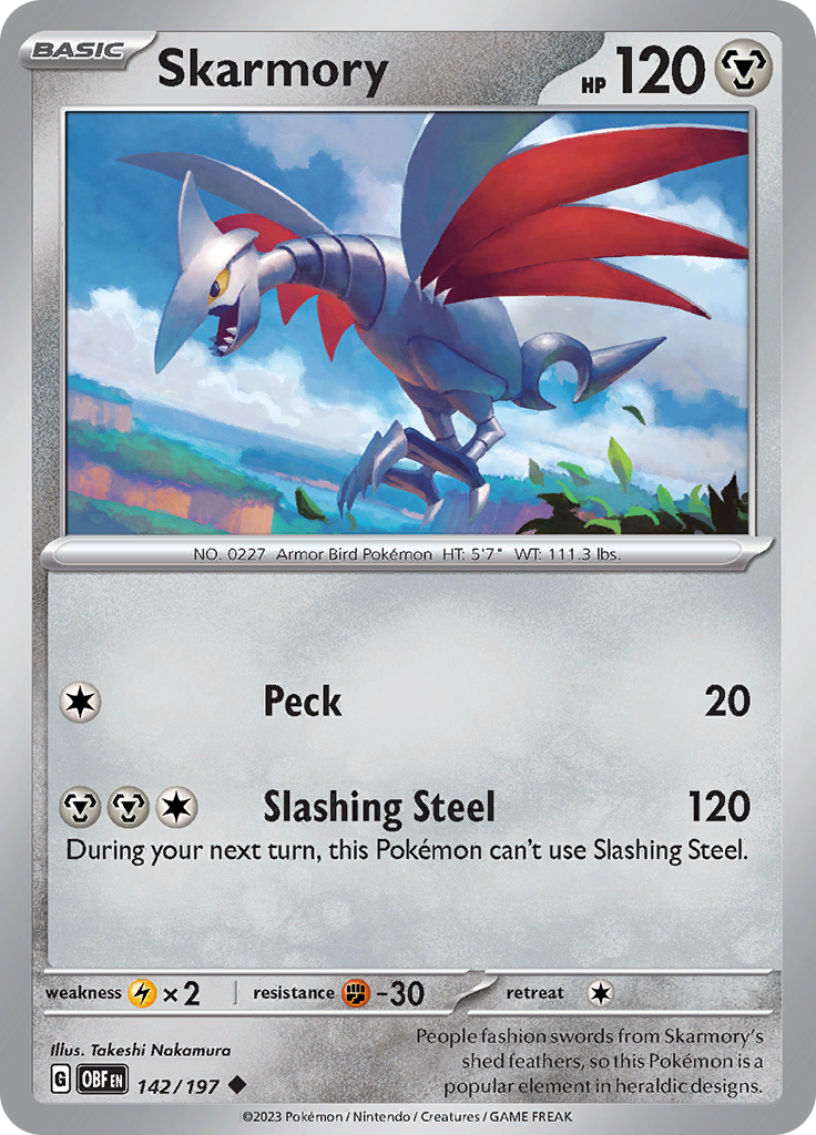 Skarmory (142/197) [Scarlet & Violet: Obsidian Flames] | Tables and Towers