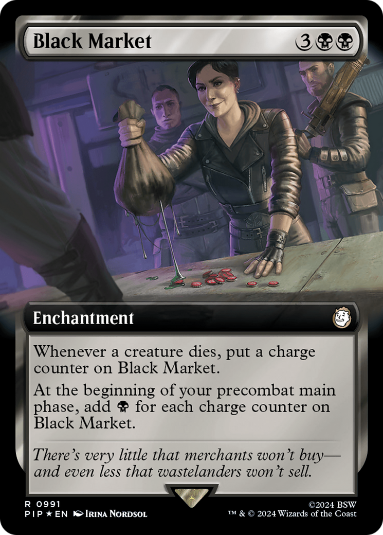 Black Market (Extended Art) (Surge Foil) [Fallout] | Tables and Towers