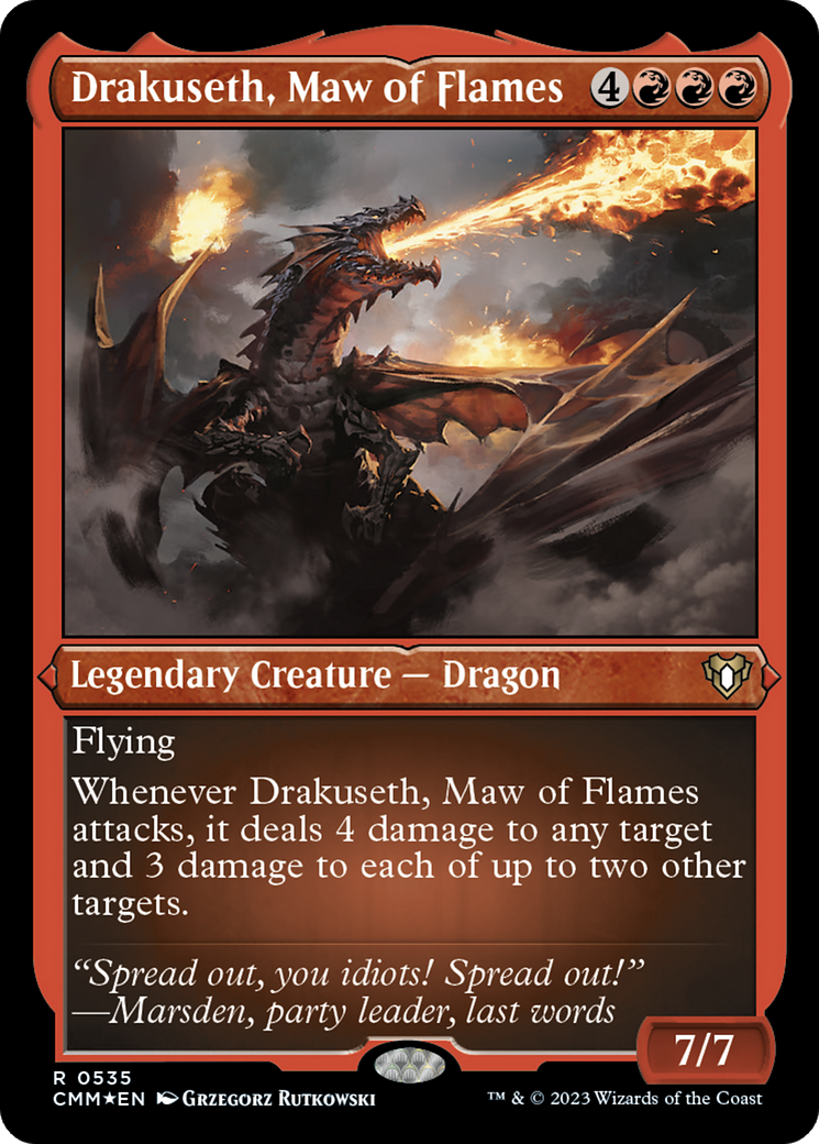 Drakuseth, Maw of Flames (Foil Etched) [Commander Masters] | Tables and Towers