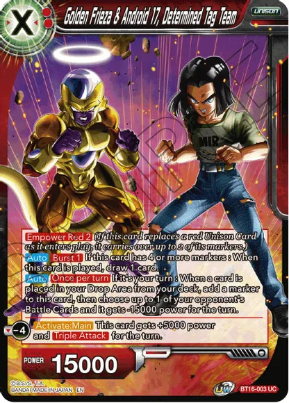 Golden Frieza & Android 17, Determined Tag Team (BT16-003) [Realm of the Gods] | Tables and Towers