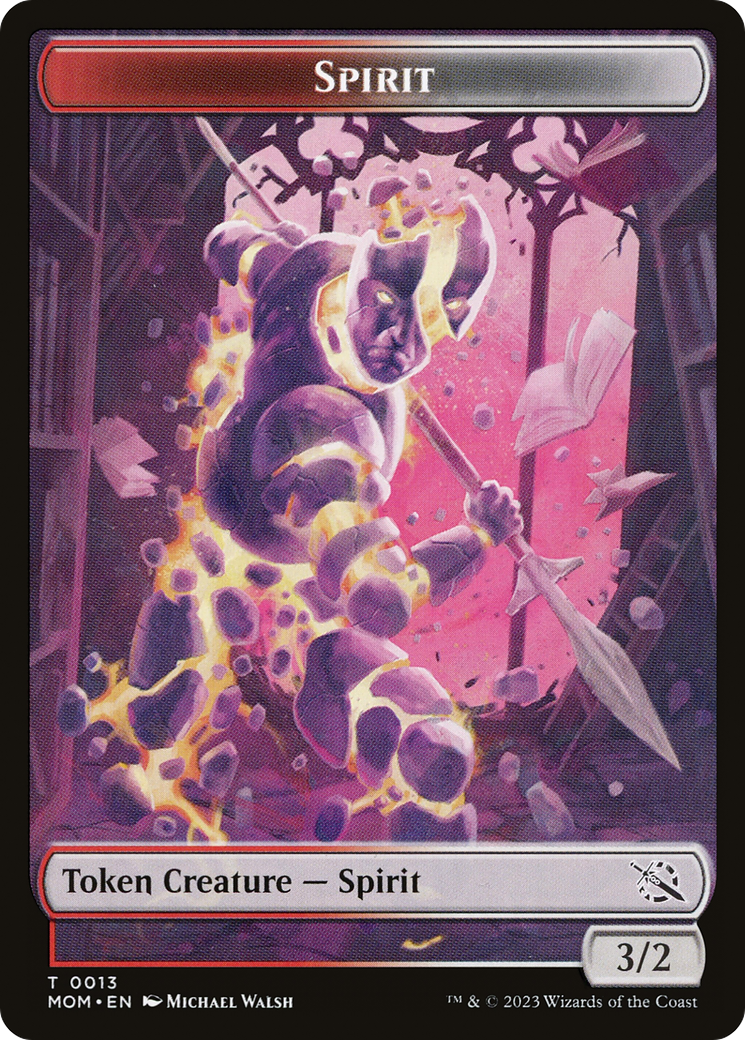 Treasure (21) // Spirit (13) Double-Sided Token [March of the Machine Tokens] | Tables and Towers