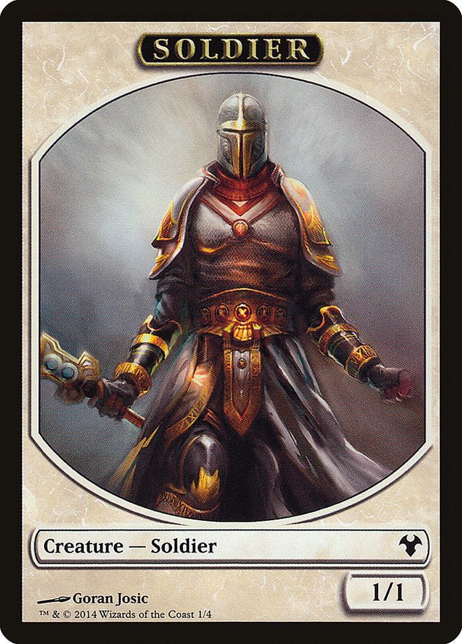 Soldier // Spirit Double-Sided Token [Modern Event Deck 2014 Tokens] | Tables and Towers