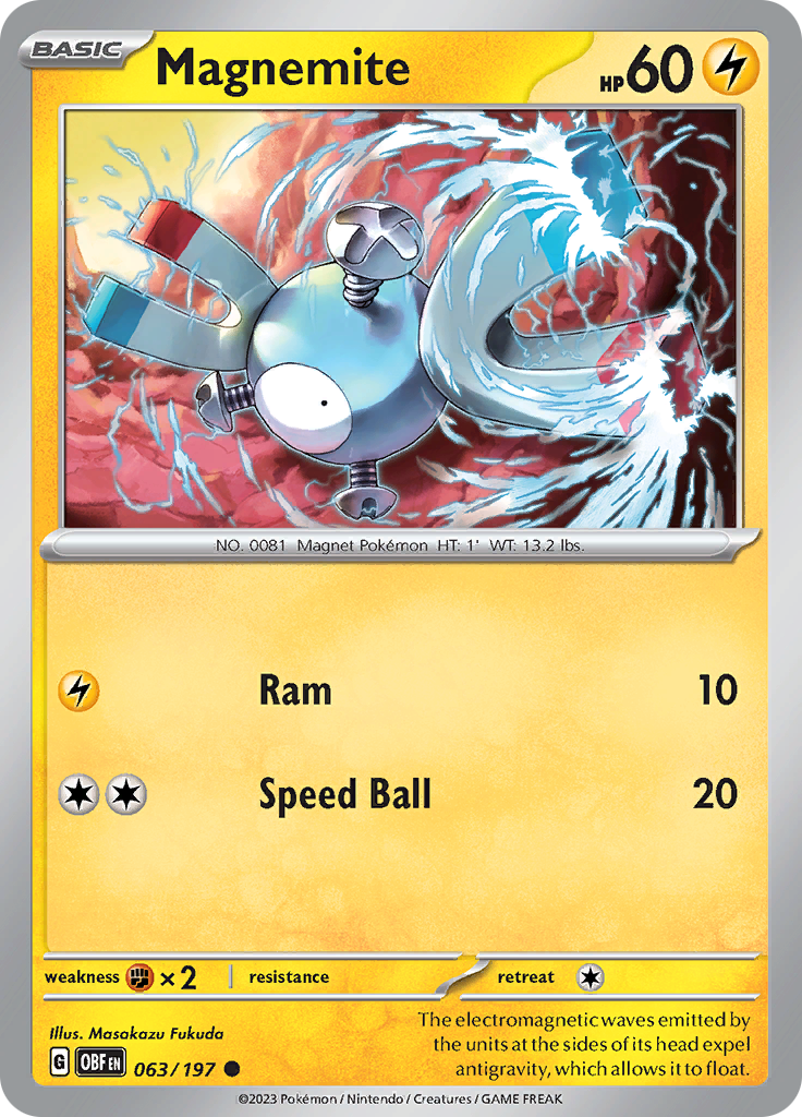 Magnemite (063/197) [Scarlet & Violet: Obsidian Flames] | Tables and Towers