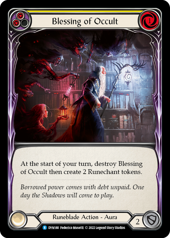 Blessing of Occult (Yellow) [DYN180] (Dynasty)  Rainbow Foil | Tables and Towers