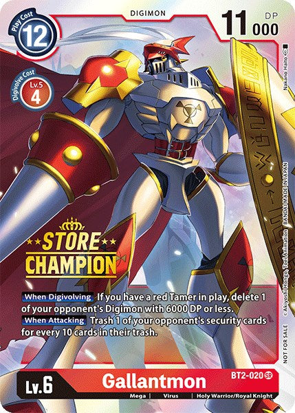 Gallantmon [BT2-020] (Store Champion) [Release Special Booster Promos] | Tables and Towers