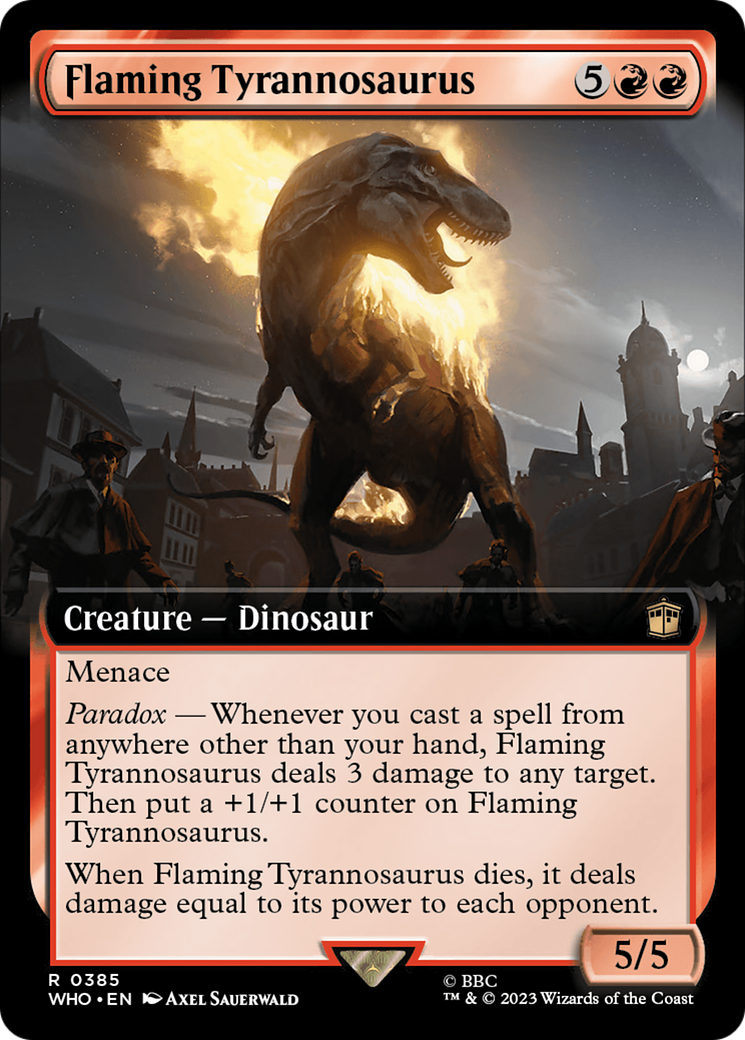 Flaming Tyrannosaurus (Extended Art) [Doctor Who] | Tables and Towers