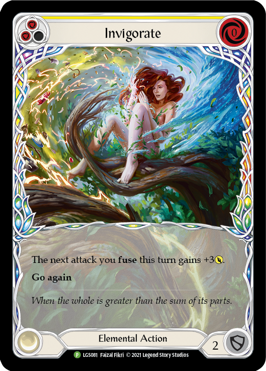 Invigorate (Yellow) [LGS081] (Promo)  Rainbow Foil | Tables and Towers