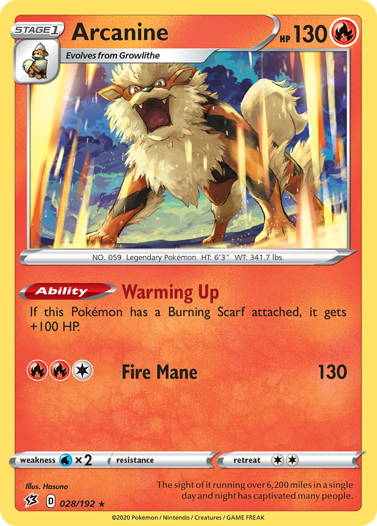 Arcanine (028/192) [Sword & Shield: Rebel Clash] | Tables and Towers