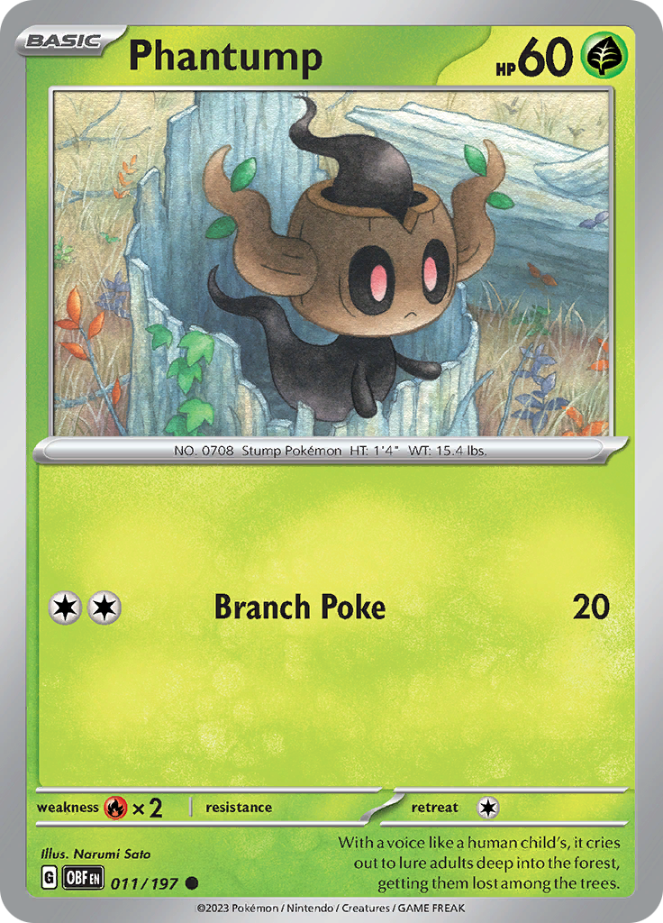 Phantump (011/197) [Scarlet & Violet: Obsidian Flames] | Tables and Towers