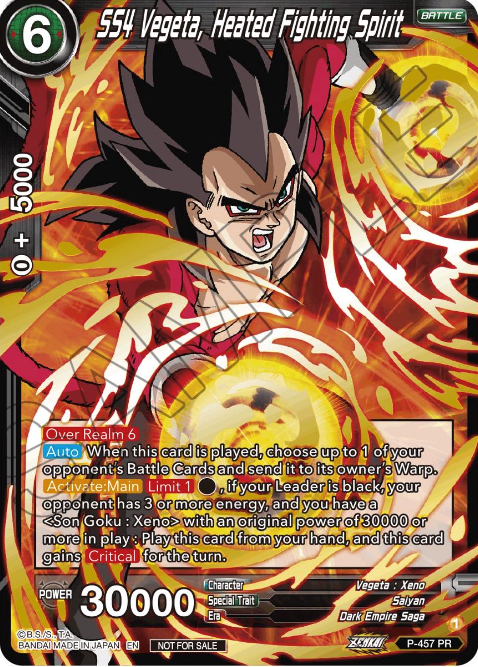 SS4 Vegeta, Heated Fighting Spirit (Championship Selection Pack 2023 Vol.1) (Holo) (P-457) [Tournament Promotion Cards] | Tables and Towers