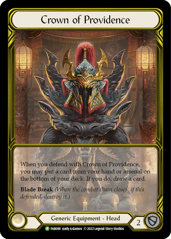 Crown of Providence (Golden) [FAB088] (Promo)  Cold Foil | Tables and Towers