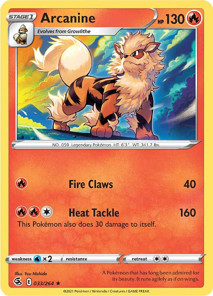 Arcanine (033/264) [Sword & Shield: Fusion Strike] | Tables and Towers