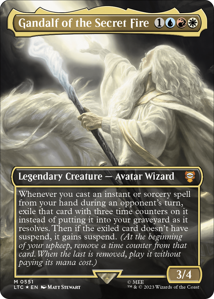 Gandalf of the Secret Fire (Borderless) (Surge Foil) [The Lord of the Rings: Tales of Middle-Earth Commander] | Tables and Towers