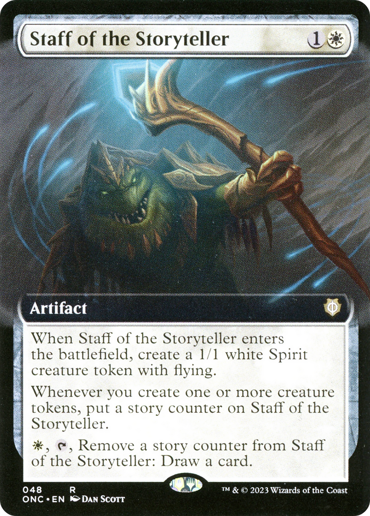 Staff of the Storyteller (Extended Art) [Phyrexia: All Will Be One Commander] | Tables and Towers