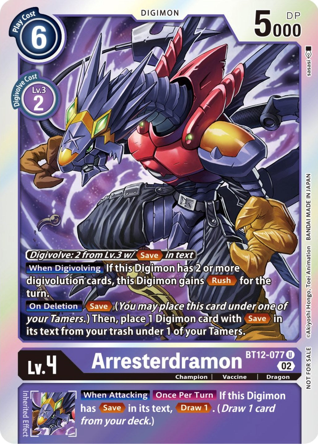 Arresterdramon [BT12-077] (Box Topper) [Across Time] | Tables and Towers