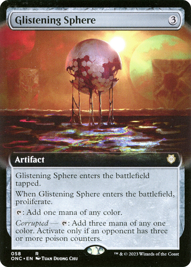 Glistening Sphere (Extended Art) [Phyrexia: All Will Be One Commander] | Tables and Towers