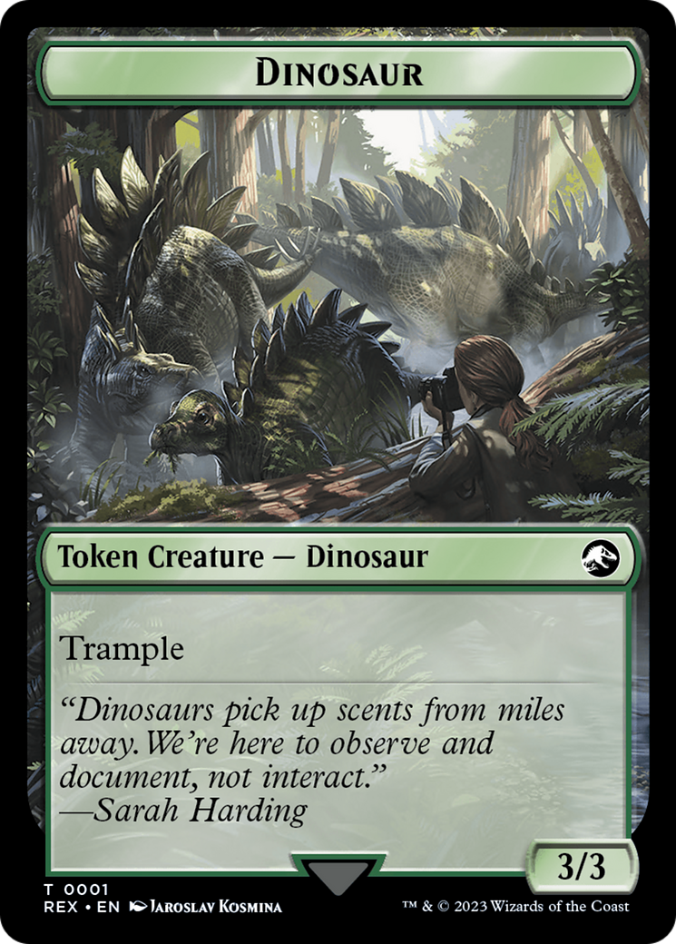 Copy // Dinosaur (0001) Double-Sided Token [The Lost Caverns of Ixalan Tokens] | Tables and Towers