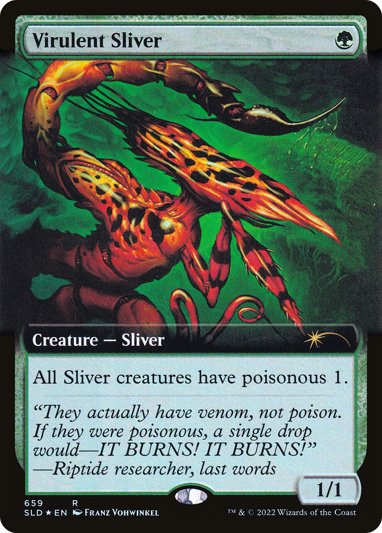 Virulent Sliver (Extended Art) (Step-and-Compleat Foil) [Secret Lair Drop Promos] | Tables and Towers